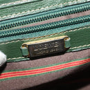 LOEWE Velazquez Hand Bag Leather 2way Green Gold Auth ep10716-20