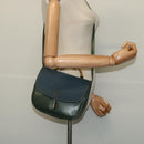 LOEWE Velazquez Hand Bag Leather 2way Green Gold Auth ep10716-26