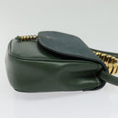 LOEWE Velazquez Hand Bag Leather 2way Green Gold Auth ep10716-4