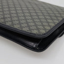 CELINE Macadam Canvas Clutch Bag PVC Navy Gold Auth ep10721-15