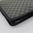 CELINE Macadam Canvas Clutch Bag PVC Navy Gold Auth ep10721-16