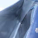 CELINE Macadam Canvas Clutch Bag PVC Navy Gold Auth ep10721-19