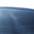 CELINE Macadam Canvas Clutch Bag PVC Navy Gold Auth ep10721-12