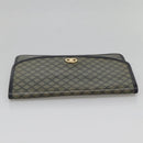 CELINE Macadam Canvas Clutch Bag PVC Navy Gold Auth ep10721-5