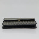 CELINE Macadam Canvas Clutch Bag PVC Navy Gold Auth ep10721-6