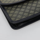 CELINE Macadam Canvas Clutch Bag PVC Navy Gold Auth ep10721-14