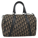 Christian Dior Trotter Canvas Boston Bag Navy Silver Auth ep10723-1