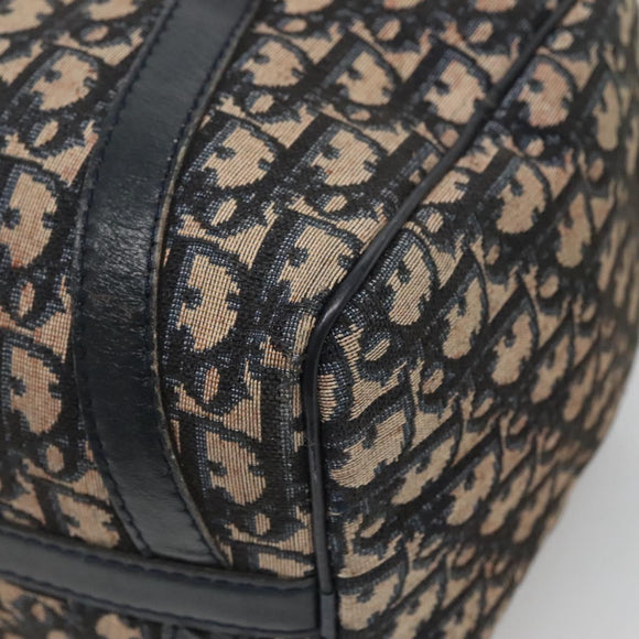 Christian Dior Trotter Canvas Boston Bag Navy Silver Auth ep10723