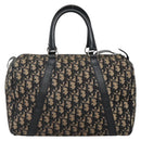 Christian Dior Trotter Canvas Boston Bag Navy Silver Auth ep10723-13