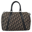 Christian Dior Trotter Canvas Boston Bag Navy Silver Auth ep10723-2