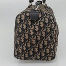 Christian Dior Trotter Canvas Boston Bag Navy Silver Auth ep10723-3