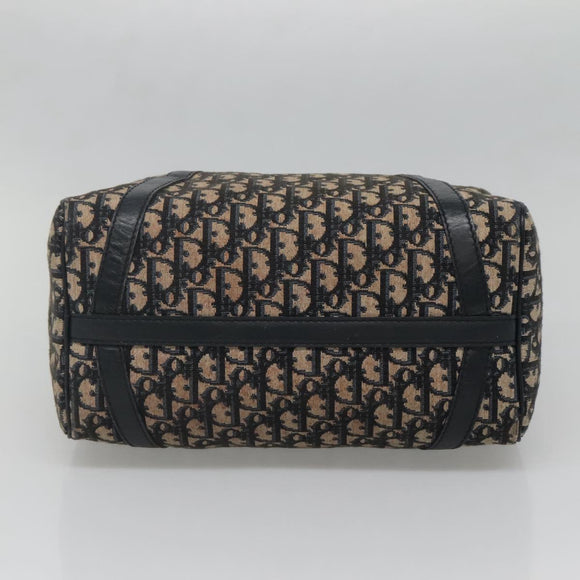 Christian Dior Trotter Canvas Boston Bag Navy Silver Auth ep10723