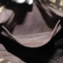 FENDI Zucchino Canvas Shoulder Bag Brown Silver Auth ep10724-20