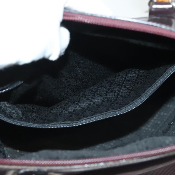 GUCCI Bamboe Handtas Nylon 2-weg Zwart Zilver 000 0538 Auth ep10728
