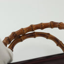 GUCCI Bamboo Hand Bag Nylon 2way Black Silver 000 0538 Auth ep10728-6