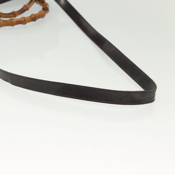 GUCCI Bamboo Hand Bag Nylon 2way Black Silver 000 0538 Auth ep10728