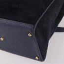 GUCCI Bamboo Hand Bag Suede 2way Navy Gold 000 2214 0316 Auth ep10732-17