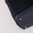 GUCCI Bamboo Hand Bag Suede 2way Navy Gold 000 2214 0316 Auth ep10732-10