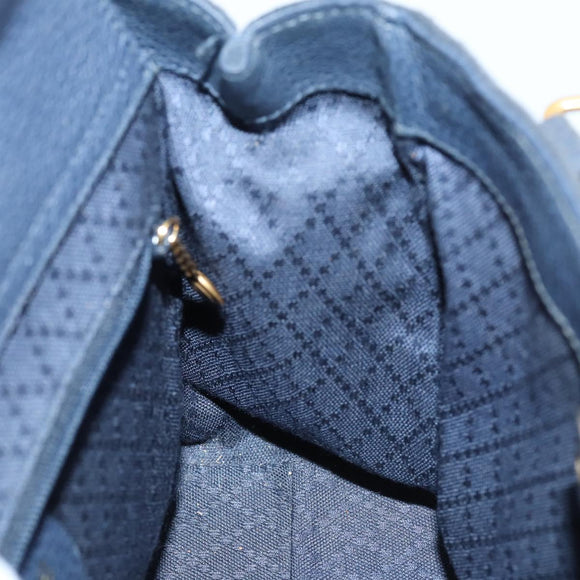 GUCCI Bamboo Hand Bag Suede 2way Navy Gold 000 2214 0316 Auth ep10732