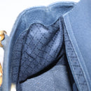 GUCCI Bamboo Hand Bag Suede 2way Navy Gold 000 2214 0316 Auth ep10732-20