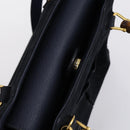 GUCCI Bamboo Hand Bag Suede 2way Navy Gold 000 2214 0316 Auth ep10732-6