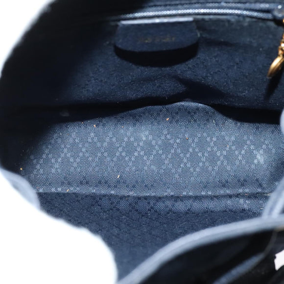 GUCCI Bamboo Backpack Suede Navy Gold 003 2034 0030 Auth ep10733