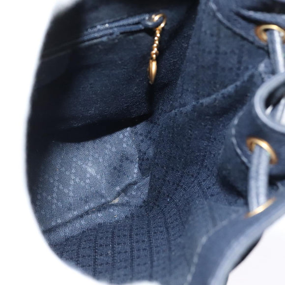 GUCCI Bamboo Backpack Suede Navy Gold 003 2034 0030 Auth ep10733