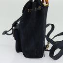 GUCCI Bamboo Backpack Suede Navy Gold 003 2034 0030 Auth ep10733-4