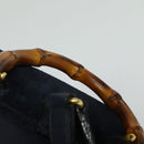GUCCI Bamboo Backpack Suede Navy Gold 003 2034 0030 Auth ep10733-14
