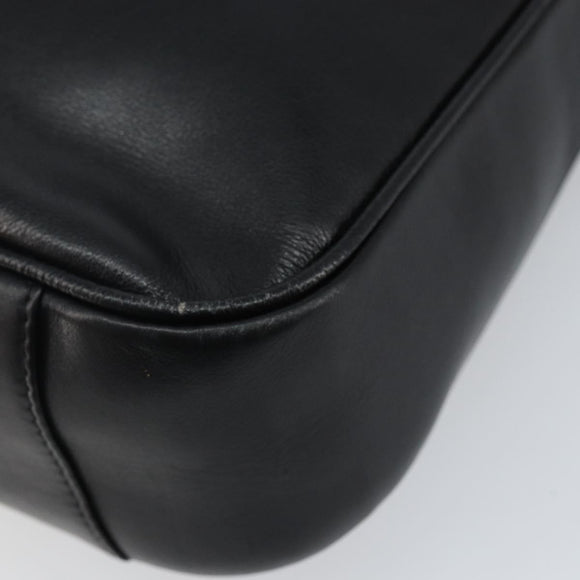 GUCCI Bamboo Hand Bag Leather 2way Black Gold Auth ep10736