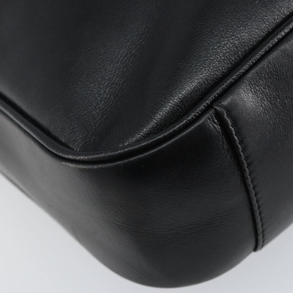 GUCCI Bamboo Hand Bag Leather 2way Black Gold Auth ep10736