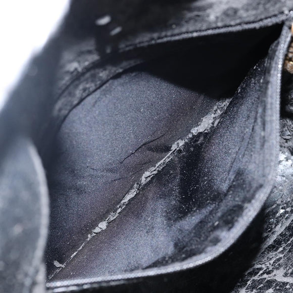 GUCCI Bamboo Hand Bag Leather 2way Black Gold Auth ep10736