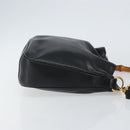 GUCCI Bamboo Hand Bag Leather 2way Black Gold Auth ep10736-4