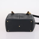 GUCCI Bamboo Hand Bag Leather 2way Navy Gold 000 122 0316 Auth ep10737-5