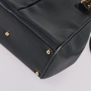 GUCCI Bamboo Hand Bag Leather 2way Navy Gold 000 122 0316 Auth ep10737-16