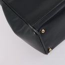 GUCCI Bamboo Hand Bag Leather 2way Navy Gold 000 122 0316 Auth ep10737-9