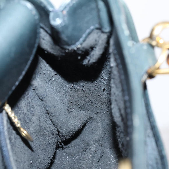 GUCCI Bamboo Hand Bag Leather 2way Navy Gold 000 122 0316 Auth ep10737