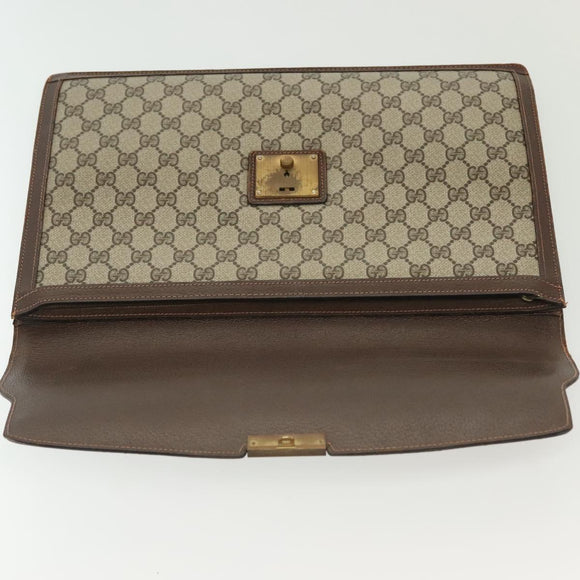 GUCCI Document case GG Supreme PVC Beige Auth ep10739