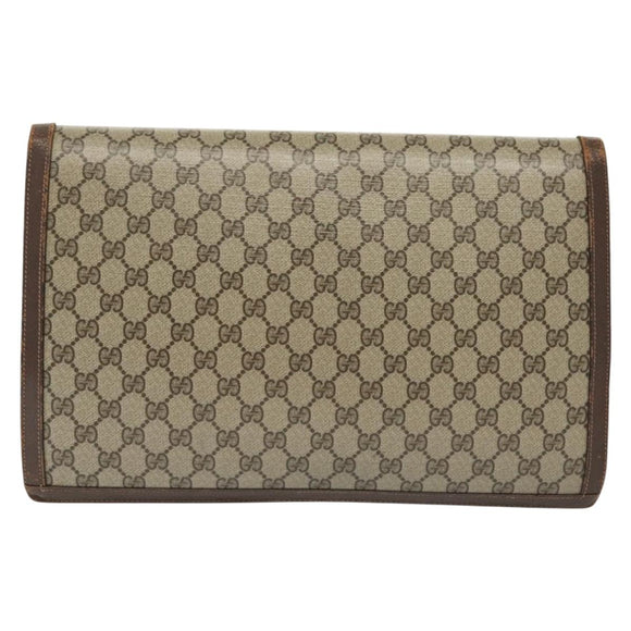GUCCI Document case GG Supreme PVC Beige Auth ep10739