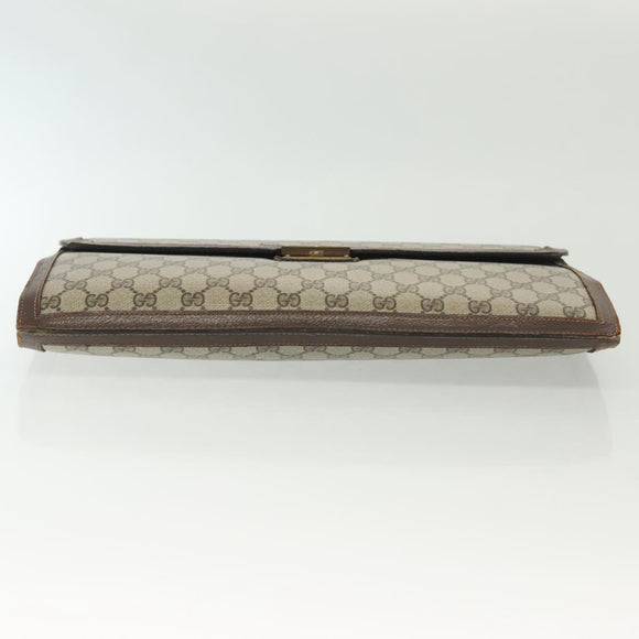 GUCCI Document case GG Supreme PVC Beige Auth ep10739