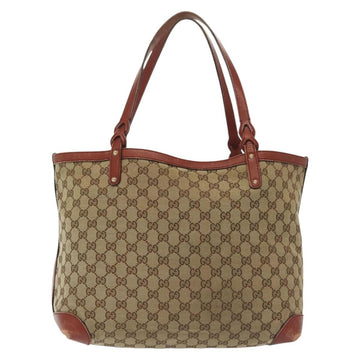 GUCCI GG Canvas Tote Bag Beige Gold 247209 Auth ep10749 - 0