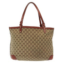 GUCCI GG Canvas Tote Bag Beige Gold 247209 Auth ep10749-3