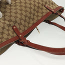GUCCI GG Canvas Tote Bag Beige Gold 247209 Auth ep10749-6