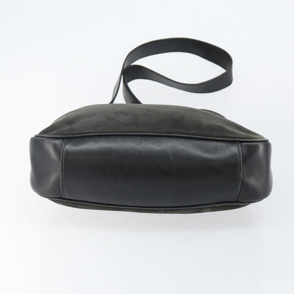 GUCCI Bamboo Hand Bag Leather 2way Black Gold 001 2113 1638 Auth ep10751