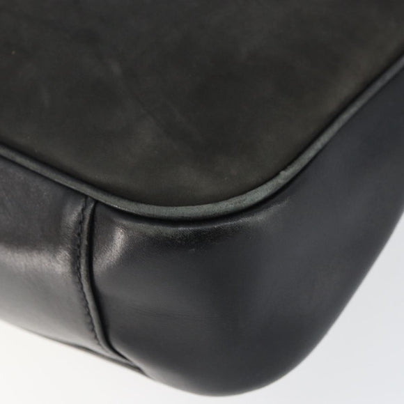 GUCCI Bamboo Hand Bag Leather 2way Black Gold 001 2113 1638 Auth ep10751