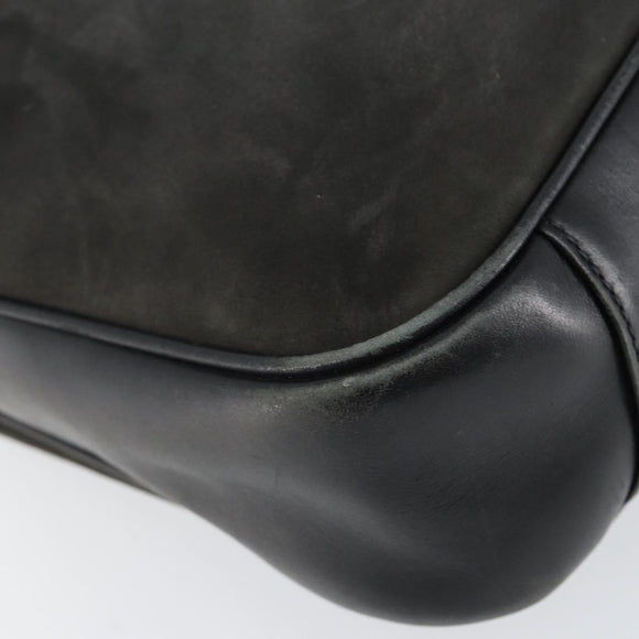 GUCCI Bamboo Hand Bag Leather 2way Black Gold 001 2113 1638 Auth ep10751