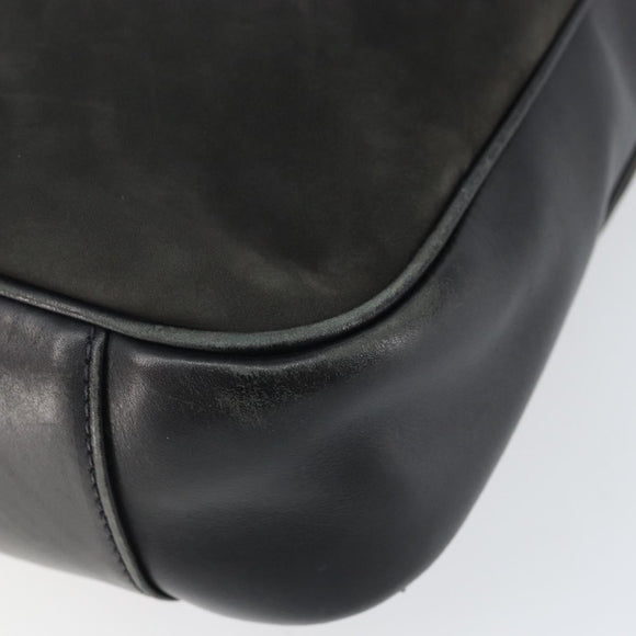 GUCCI Bamboo Hand Bag Leather 2way Black Gold 001 2113 1638 Auth ep10751