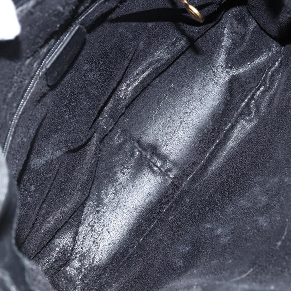 GUCCI Bamboo Hand Bag Leather 2way Black Gold 001 2113 1638 Auth ep10751