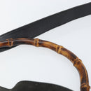 GUCCI Bamboo Hand Bag Leather 2way Black Gold 001 2113 1638 Auth ep10751-8