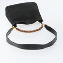 GUCCI Bamboo Hand Bag Leather 2way Black Gold 001 2113 1638 Auth ep10751-9